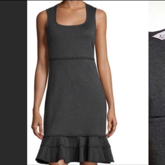 Nanette Lepore Dresses & Skirts - Nanette Lepore gray sleeveless ruffle bottom dress